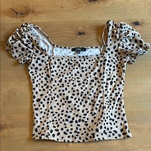 Lulu's Black and Tan Polka Dot Women's Top